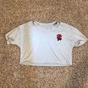 Gray crop top